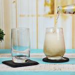 Slate Stone Coasters - Set of 5 Square Black