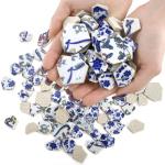 ZAVOOS Blue and White Ceramic Mosaic Tiles