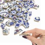 ZAVOOS Blue and White Ceramic Mosaic Tiles