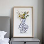 ZAVOOS Blue and White Ceramic Mosaic Tiles