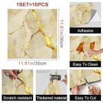 Gold Crack Marble Peel and Stick Floor Tiles