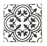 Flora Black and White 8x8 Porcelain Tiles (10 pcs)