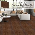 40PCS Peel and Stick Walnut Wood Floor Tiles