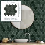Fish Scale Peel and Stick Tile - Green Scallop