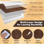 40PCS Peel and Stick Walnut Wood Floor Tiles