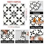 10-Pack Peel and Stick Black and White Floor Tiles