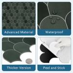 Fish Scale Peel and Stick Tile - Green Scallop