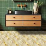 Gold Crack Marble Peel and Stick Floor Tiles