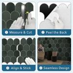 Fish Scale Peel and Stick Tile - Green Scallop