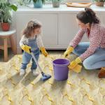 Gold Crack Marble Peel and Stick Floor Tiles