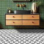 10-Pack Peel and Stick Black and White Floor Tiles