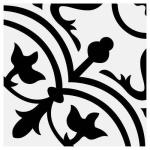 Flora Black and White 8x8 Porcelain Tiles (10 pcs)