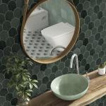 Fish Scale Peel and Stick Tile - Green Scallop