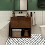 10-Pack Peel and Stick Black and White Floor Tiles