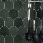 Fish Scale Peel and Stick Tile - Green Scallop