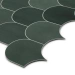 Fish Scale Peel and Stick Tile - Green Scallop