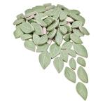 Light Green Leaf-Shaped Ceramic Mosaic Tiles