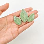 Light Green Leaf-Shaped Ceramic Mosaic Tiles