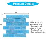 Aquamarine Glass Mosaic Tile Sheets for Showers
