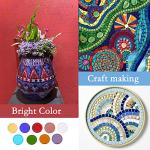 220 Pieces Round Glass Mosaic Tiles for Crafts