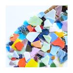 Iridescent Orange Cathedral Mosaic Glass Tiles