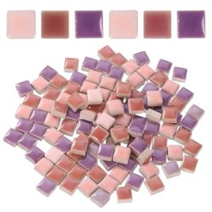 205pcs Pink Ceramic Mosaic Tiles for DIY Crafts