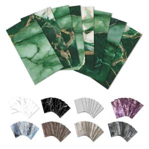 Green Marble Peel and Stick Subway Tile Set