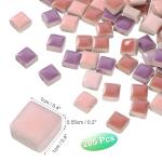 205pcs Pink Ceramic Mosaic Tiles for DIY Crafts