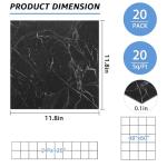 Black Marble Peel and Stick Vinyl Floor Tiles