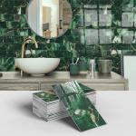 Green Marble Peel and Stick Subway Tile Set