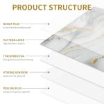 Peel and Stick Marble Shower Floor Tiles - Light Gray Gold
