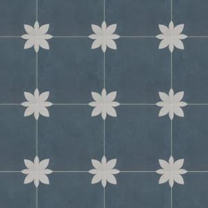 Peel and Stick Blue Flower Shower Floor Tile