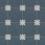 Peel and Stick Blue Flower Shower Floor Tile
