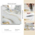Peel and Stick Marble Shower Floor Tiles - Light Gray Gold