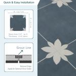 Peel and Stick Blue Flower Shower Floor Tile