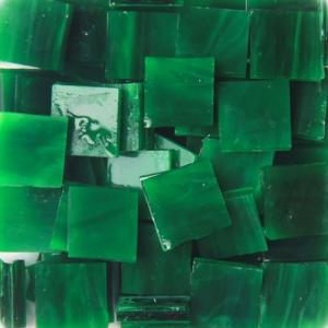 Dark Green Square Glass Mosaic Tiles - 130 PCS