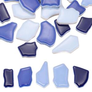 PATIKIL Dark Light Blue Mosaic Ceramic Tiles