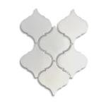 Splash Cascade Arabesque White Mosaic Shower Tile Sample