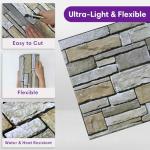 3D Faux Limestone Peel and Stick Wall Panels