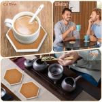 Zopeal 48 Pcs Ceramic Tile for Craft Coaster Includes Square and Round White Tile Unglazed Ceramic Coaster with Cork Backing Pad for DIY Gift(3.94 x 3.94 x 0.24 inches,Square)