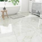 WESTICK 20 Pcs Bathroom Marble Floor Tiles Peel and Stick Waterproof 12" x 12" Self Adhesive Vinyl Flooring Peel and Stick Floor Tile Removable Vinyl Stick on Tile for Bedroom Kitchen Living Room