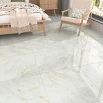 WESTICK 20 Pcs Bathroom Marble Floor Tiles Peel and Stick Waterproof 12" x 12" Self Adhesive Vinyl Flooring Peel and Stick Floor Tile Removable Vinyl Stick on Tile for Bedroom Kitchen Living Room