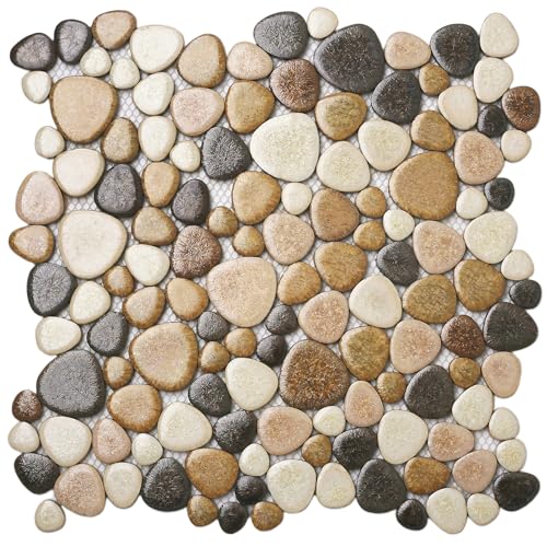 Yellowstone Matte Pebbles Mosaic Shower Floor Tile
