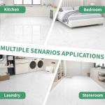 10-Pack Peel and Stick Floor Tiles Vinyl Floor 12 x 12 inch Self Adhesive Waterproof Glossy Flooring Planks DIY for Bathroom, Kitchen, Living Room, RV, Cover 10 Sq. Ft, Polish White Marble