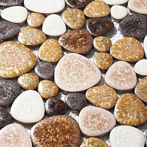 Yellowstone Matte Pebbles Mosaic Shower Floor Tile