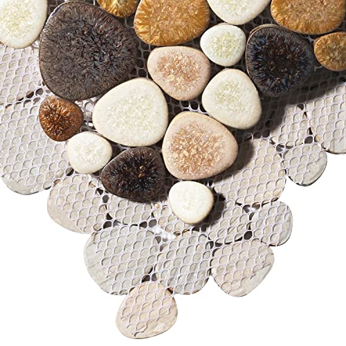 Yellowstone Matte Pebbles Mosaic Shower Floor Tile