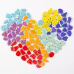 Iridescent Petal Ceramic Mosaic Tiles for Crafts