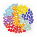 Iridescent Petal Ceramic Mosaic Tiles for Crafts