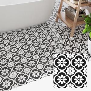 Peel and Stick Vinyl Floor Tiles - 30 Pack