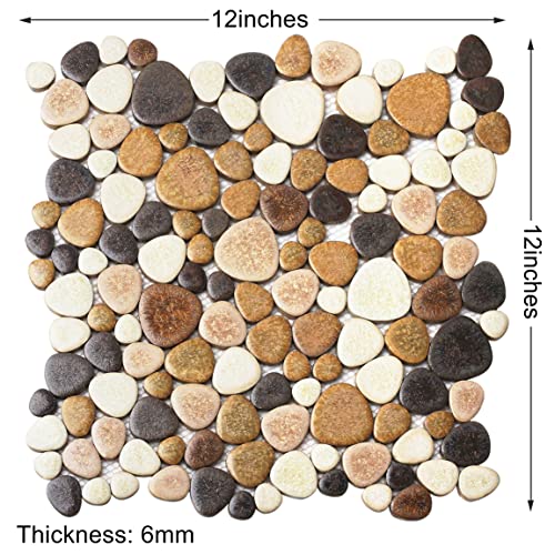 Yellowstone Matte Pebbles Mosaic Shower Floor Tile